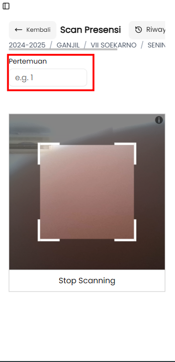 Presensi siswa via QR Code